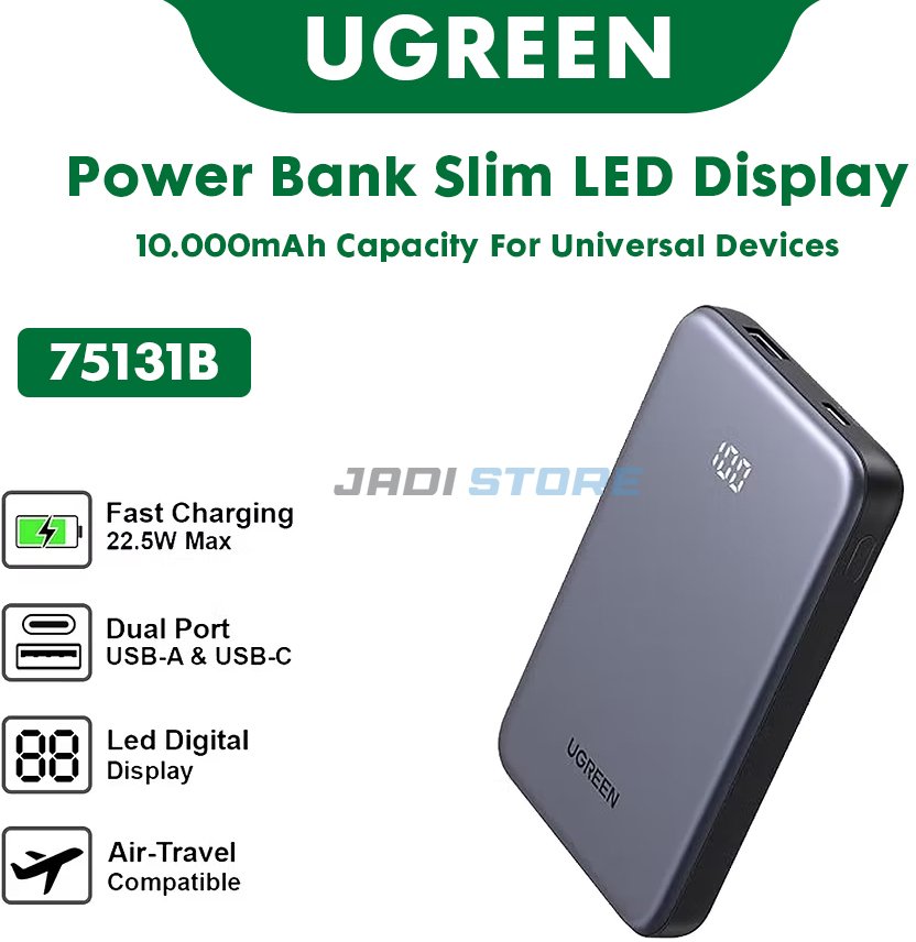 Powerbank Ugreen PB507, 10000mAh, 20W PD, gri