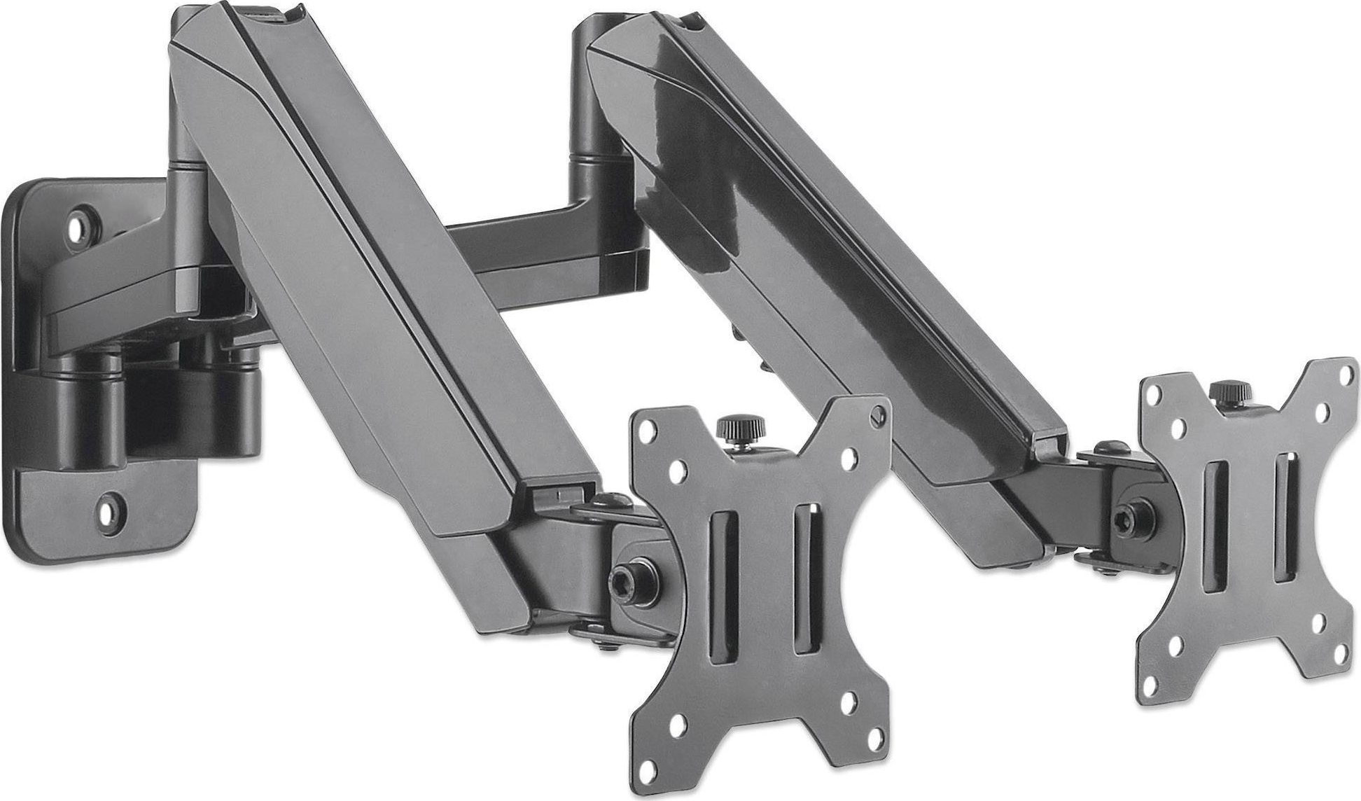Mbajtës muri Manhattan 461627, për 2 monitorë 17"-32", krah rregullues, i zi