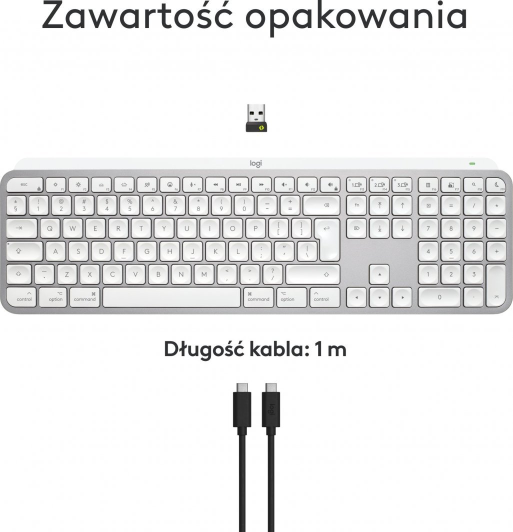 Tastierë Logitech MX, wireless, US INTL, e bardhë dhe e hirtë