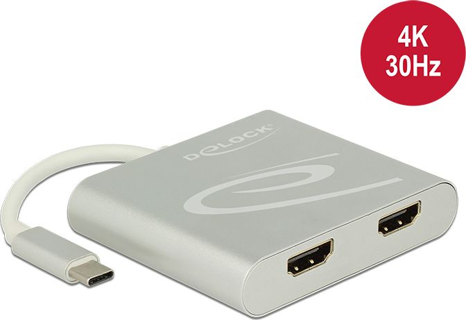 Ndarës Video USB Typ-C në 2x HDMI (87715) – Delock
