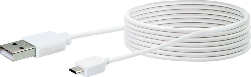 Kabllo USB Schwaiger LK200M532, 2 m, USB A në Micro USB, USB 2.0, e bardhë