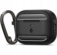 Mbulesë Spigen Rugged Armor për Apple AirPods Pro 3, mbrojtëse silikoni, matte, e zezë