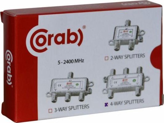 Ndarës sinjali CORAB 5-2400MHz, 4 dalje, Power Pass, argjendtë