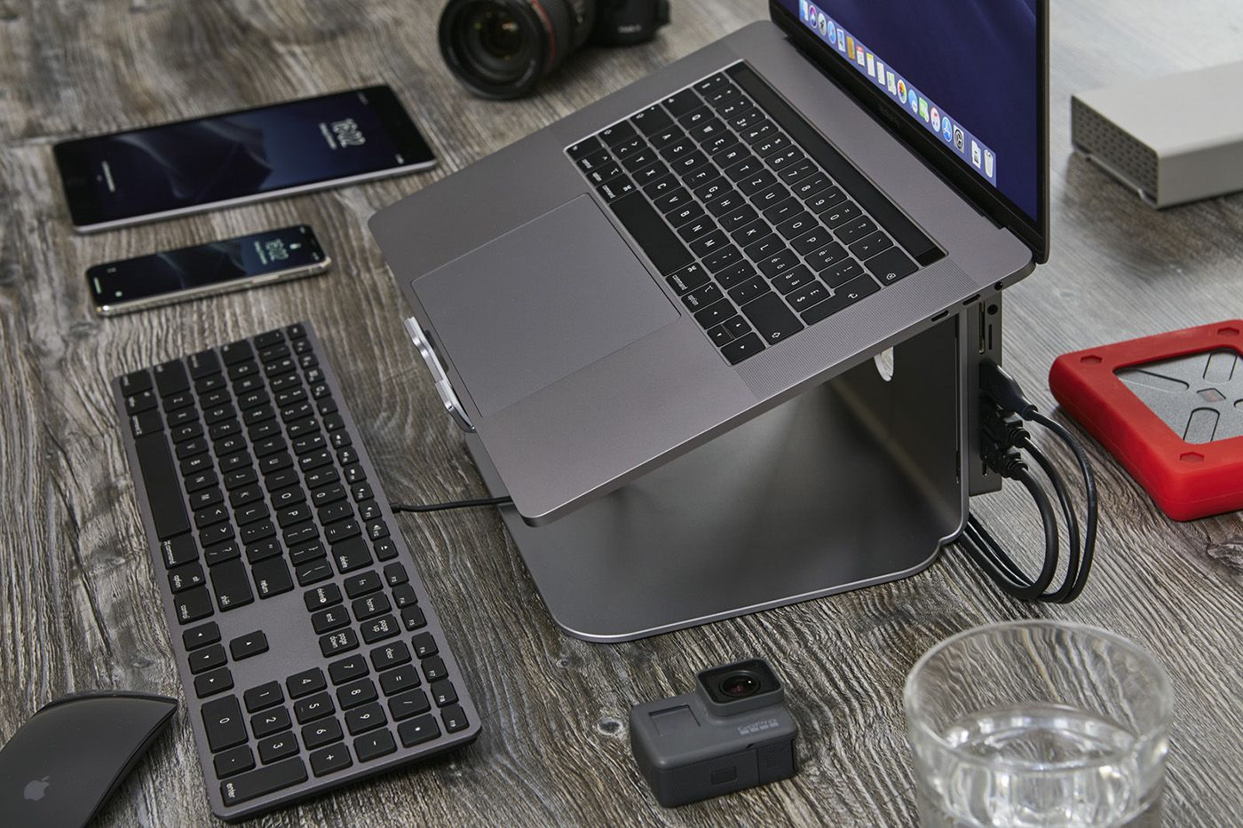 Stendë laptopi LMP ProStand 18649, për 12-17", alumin, gri