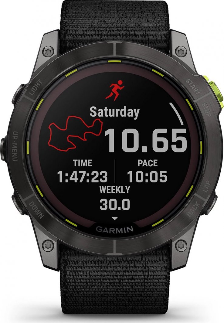 Orë Smart Garmin Enduro 2, e zezë