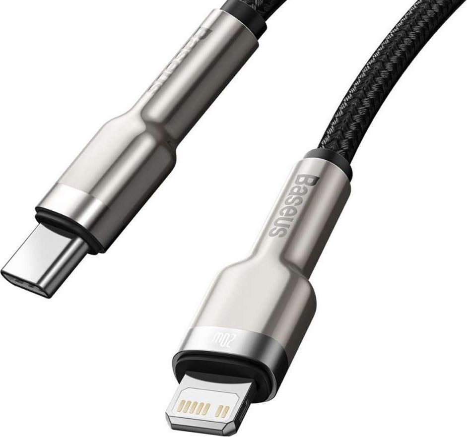 Kabllo BASEUS Cafule Series, USB-C - Lightning, M/M, 20W, 1m, e zezë