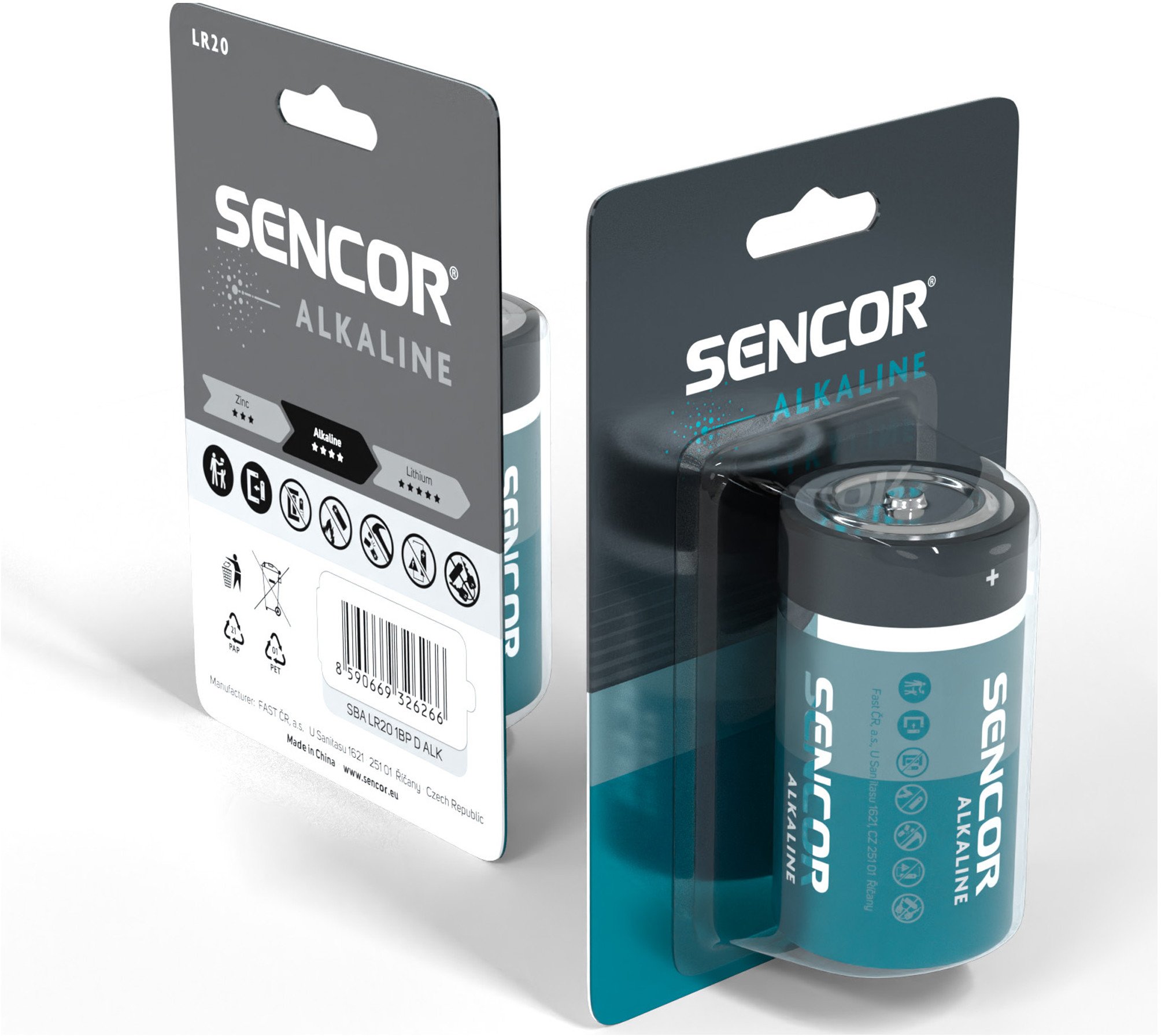 Bateri alkaline SBA LR20 D, 1.5V, paketim 1 copë