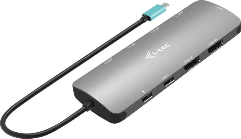 Docking station I-tec Metal USB C Nano, 2x Display, PD 100W, gri metalike