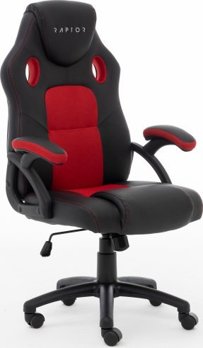 Karrige gaming RAPTOR Chair GS-40, PU dhe stof, e zezë e kuqe