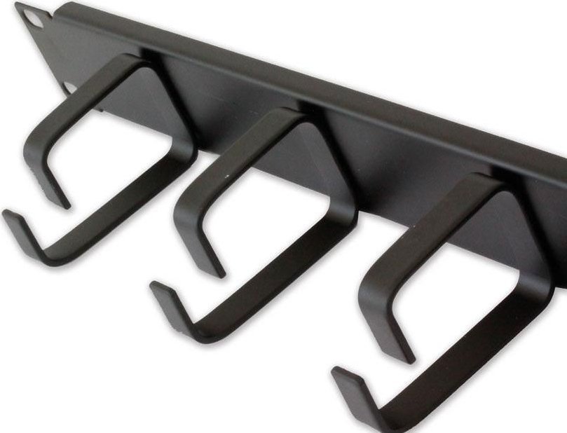Organizues kabllosh për rack 19" Techly 305922, 1U, 5 mbajtëse 65mm, i zi