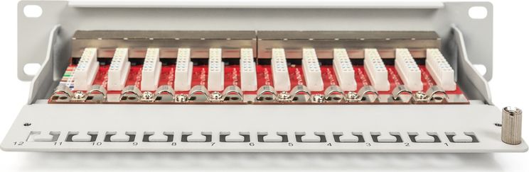 Patch panel Digitus DN-91612S-EA-G, 10" 1U, 12x RJ45 Cat.6A, gri