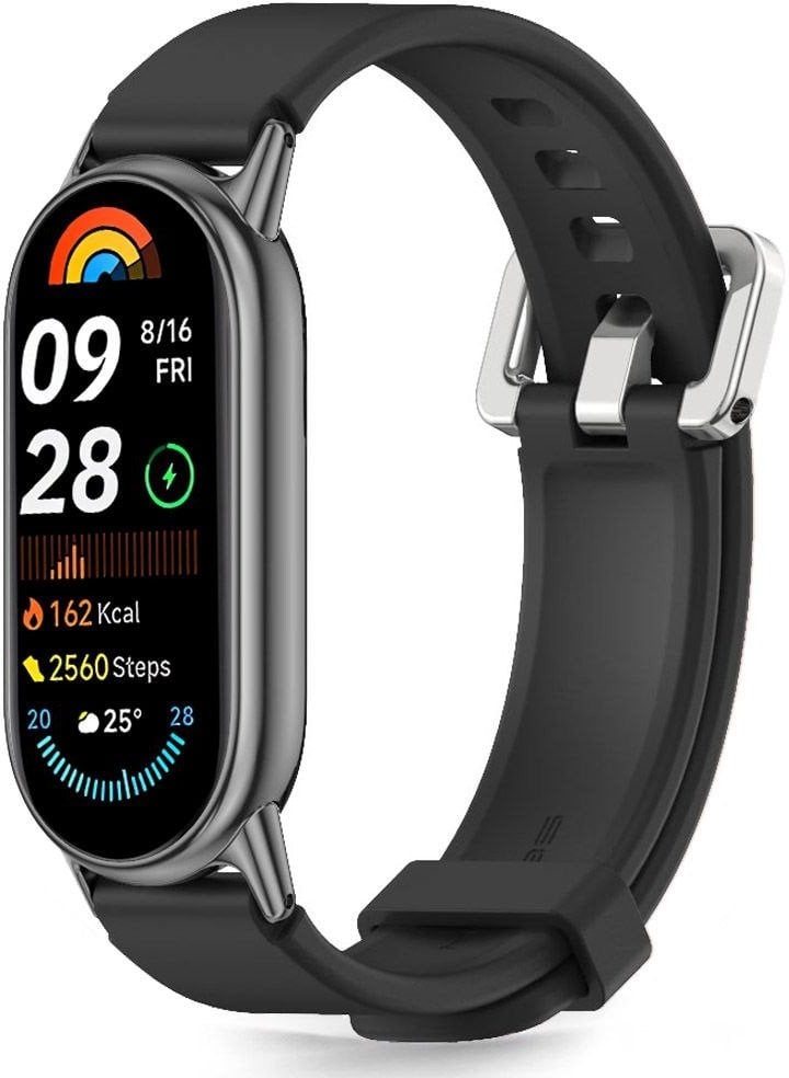 Rrip ore Tech-Protect IconBand Classic për Xiaomi Smart Band 8 9 10 NFC, silikon fleksibël, i zi