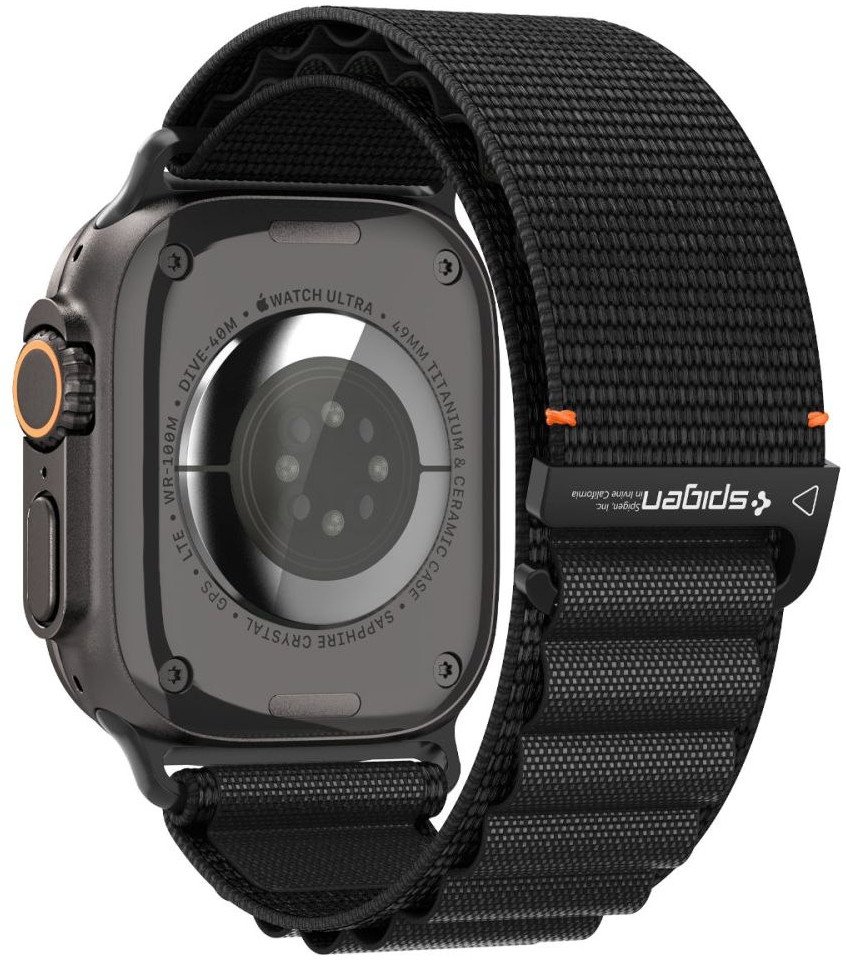 Byzylyk ore Spigen WBF1 për Apple Watch 44/45/46/49mm, najlon, i zi