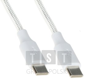 Kabllo karikimi Delta Multimedia CHAR CC 2M 65W, USB C në USB C, 2 m, e bardhë