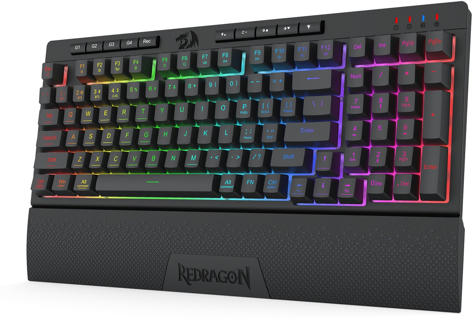 Tastierë gaming Redragon K515 PRO Shiva, wireless, RGB, me 98 taste, me mbështetëse për kyçet