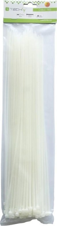 Rripa lidhës Techly ISWT-36037, 370x3.6mm, 100 copë, të bardhë