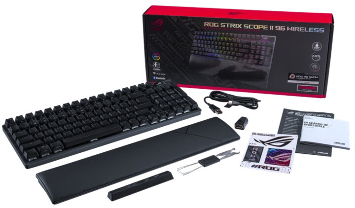 Tastierë ASUS ROG Strix Scope II 96% Wireless, NX SNOW, Hot-swap, US