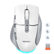 Maus Wireless & Bluetooth Meetion BTM001 – Dual-Mode, 7 butona silent, I bardhe