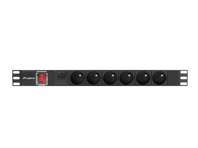 Njesi PDU per rryme 19" 1U, 16A, 6 priza, e zeze
