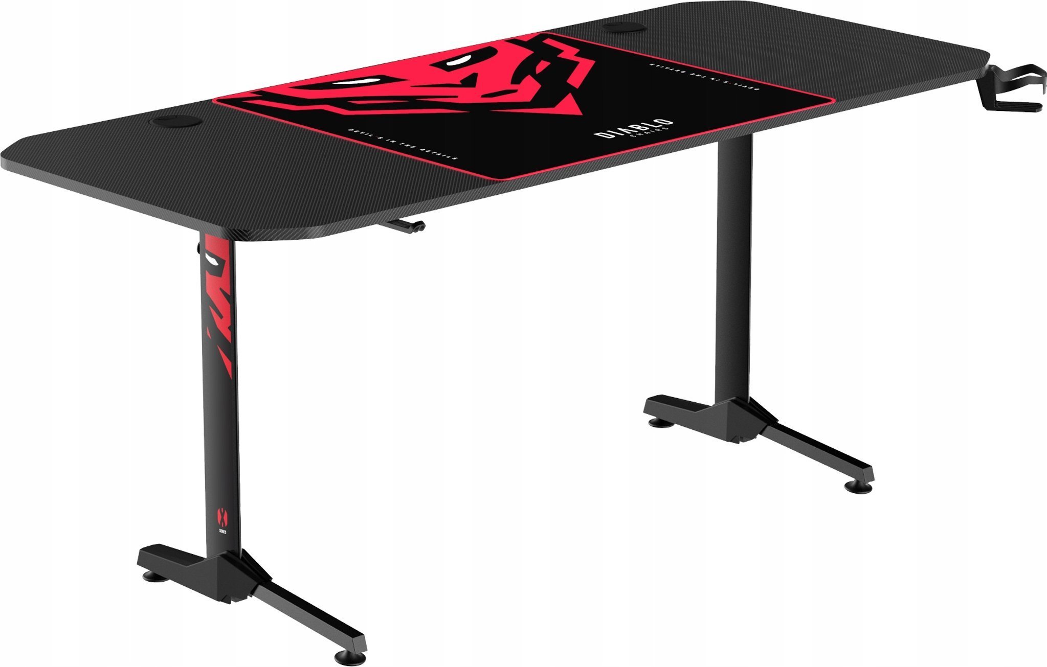 Гејминг маса Diablo Chairs X Mate 1600, 160 x 75 cm, капацитет до 80 kg, црна