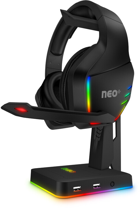 Mbajtëse për kufje CONNECT IT NEO Stand-It, RGB, e zezë