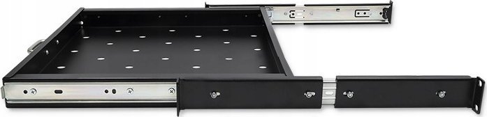 Rafte rrëshqitës Qoltec për kabinet RACK 600x600, me dorezë, i zi
