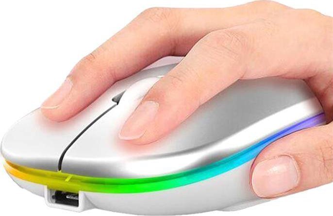 Maus wireless AK211C, RGB, Bluetooth 2.4GHz, rose gold