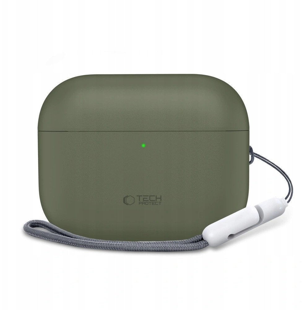 Mbulesë silikoni Targus Tech-Protect për Apple AirPods Pro 3, kapak karikues, jeshile ulliri
