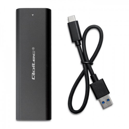 Kuti eksterne për SSD M.2 Qoltec, SATA NVMe, USB Type C, 10 Gb/s, alumini