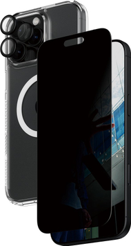 Set mbrojtës PanzerGlass 3 në 1 Privacy Protection për iPhone 16 Pro Max, xham mbrojtës, transparent