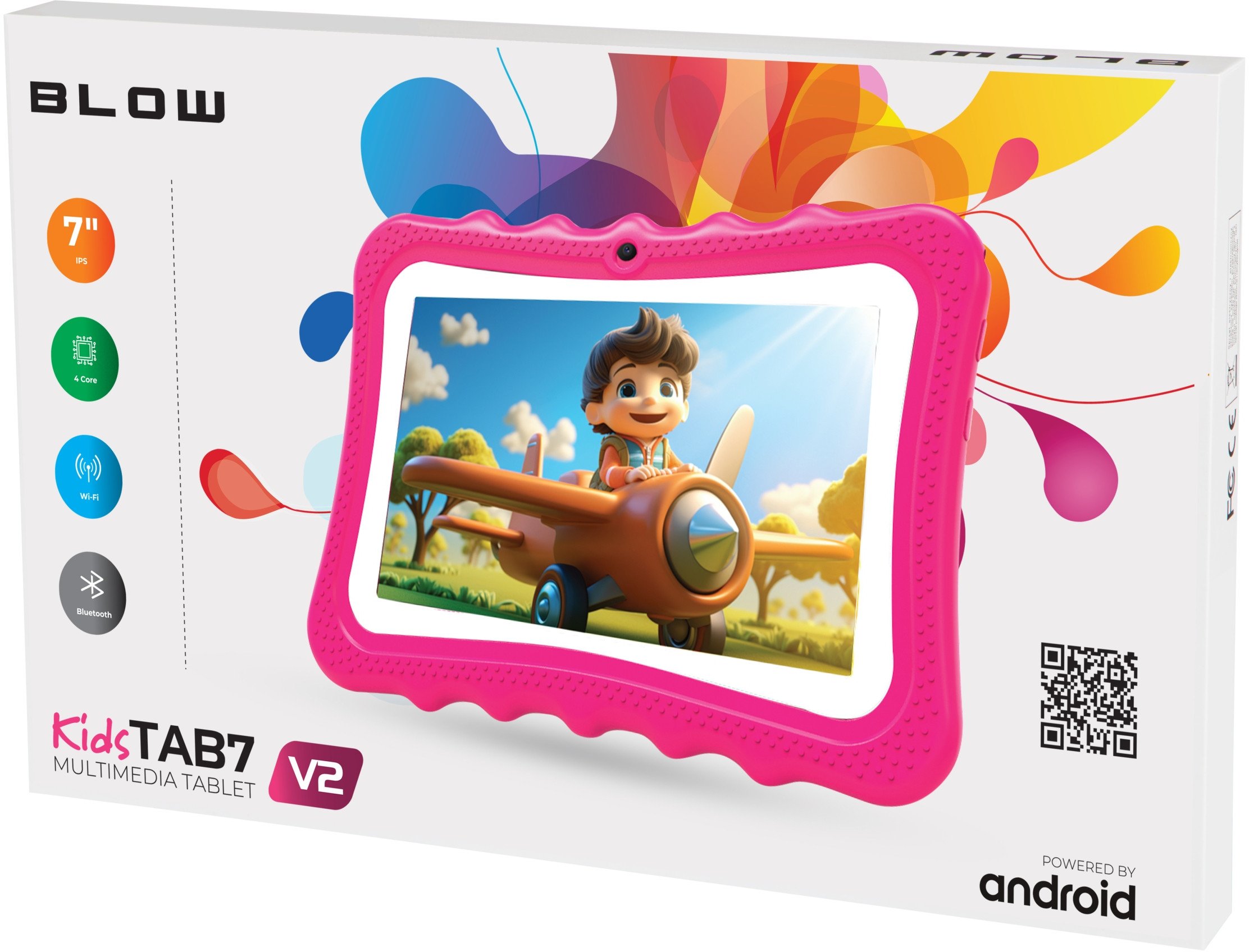 Tablet për fëmijë KidsTAB7 V2, 7", 4GB 32GB, me këllëf rozë