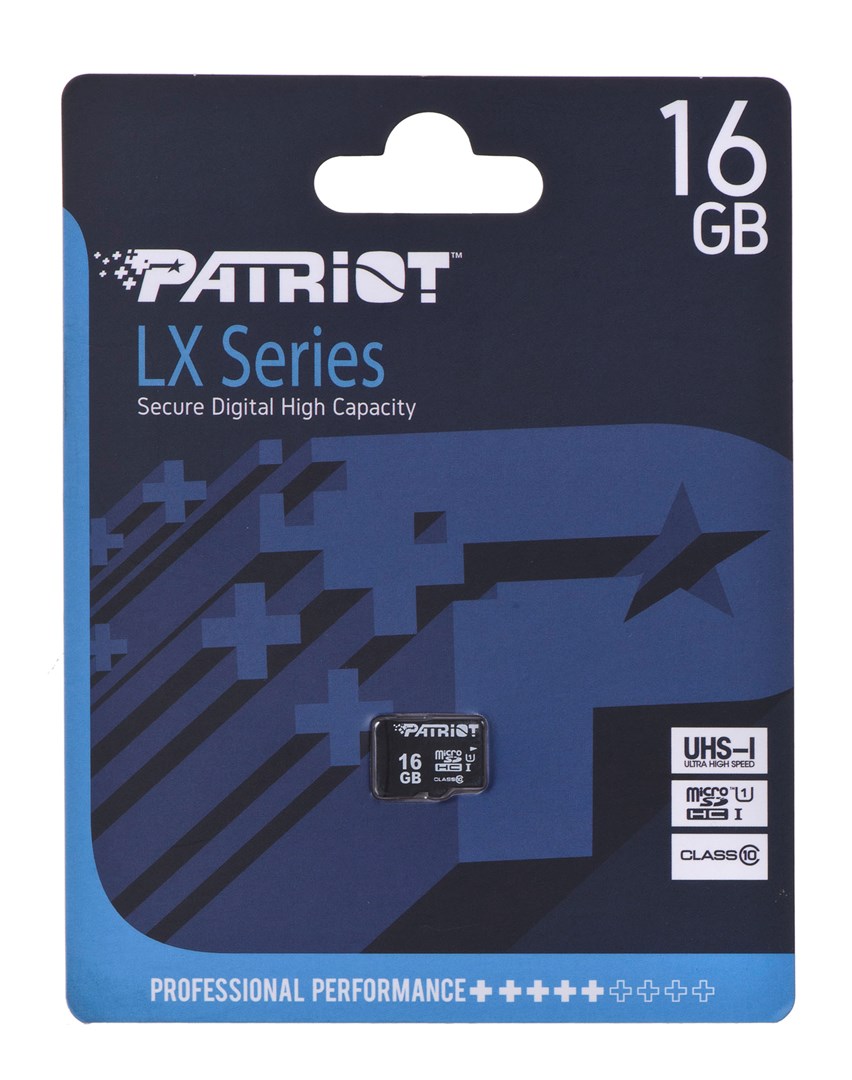 Kartë memorie Patriot MicroSDHC, 16GB, UHS-I Class 10, 80MB/s, e zezë