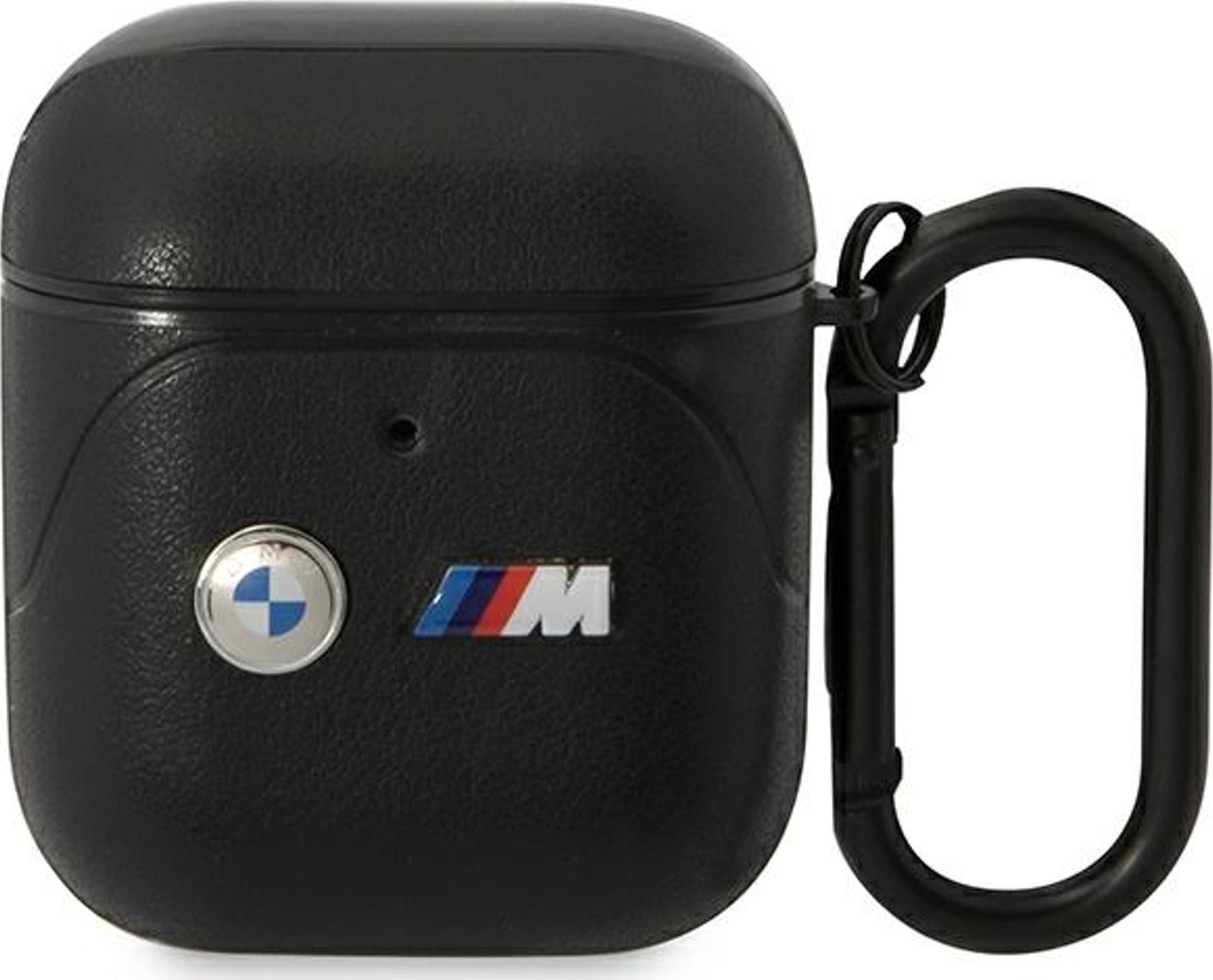 Mbulesë BMW BMA222PVTK për Apple AirPods 1/2, lëkurë eko, seri Leather Curved Line, e zezë