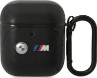 Mbulesë BMW BMA222PVTK për Apple AirPods 1/2, lëkurë eko, seri Leather Curved Line, e zezë