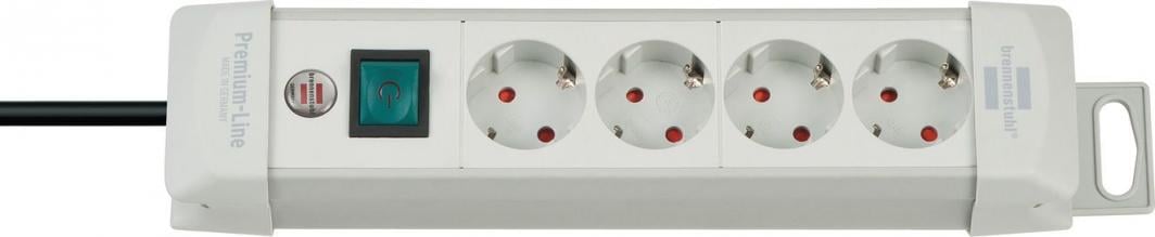 Listelë elektrike Brennenstuhl Premium Line, 4 dalje, kabllo 1.8m, e bardhë