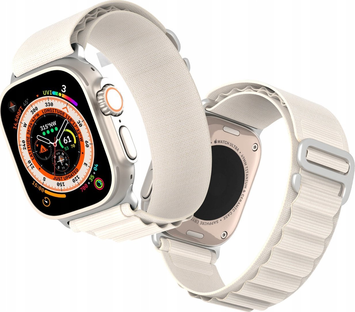 Rrip dore Dux Ducis GS Sport për Apple Watch, 42 44 45 49 mm, i bardhë