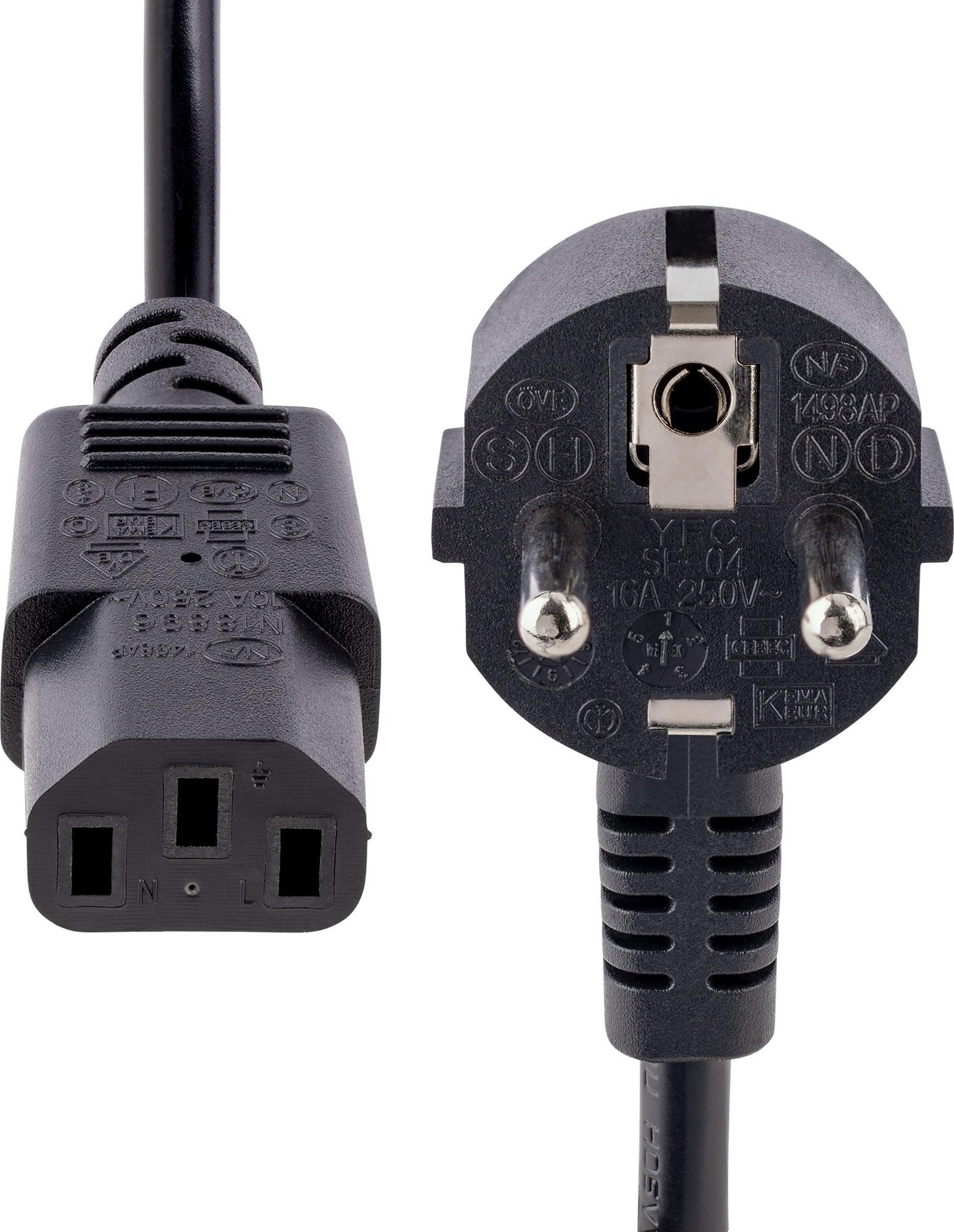 Kabllo rryme StarTech.com, 1m, EU Schuko në C13, 250V 10A, i zi