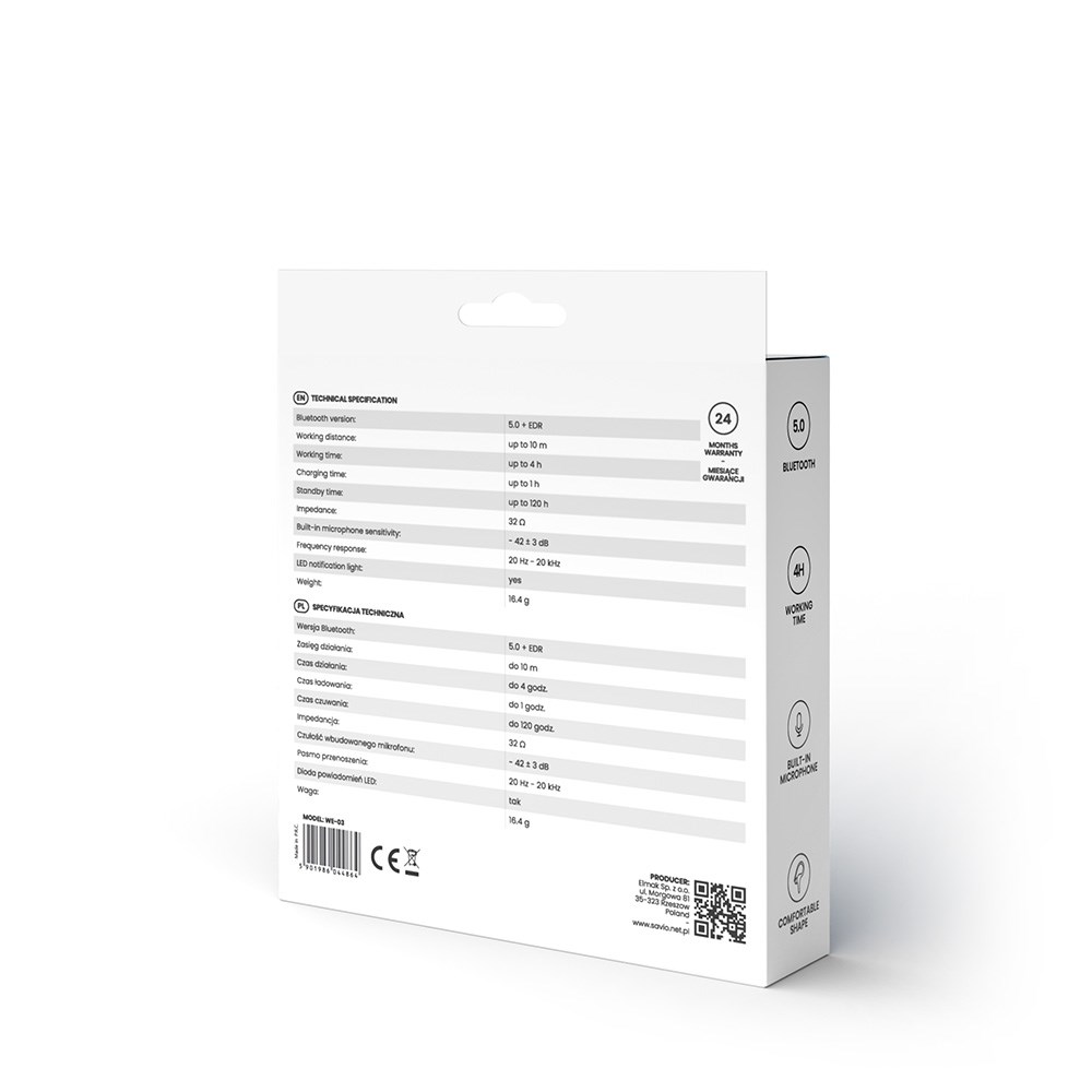 [OUTLET] Kufje Savio WE-03, Wireless, Earphones