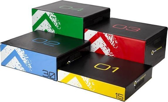 Set box-a plyometrikë HMS PYBS01 Premium, 4 pjesë, të butë, shumëngjyrësh