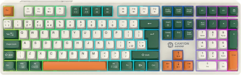 Tastierë wireless Canyon Shadder GKW-11, mekanike, RGB, e bardhë