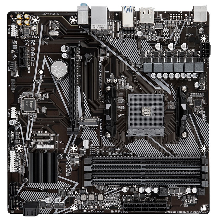 Pllakë amë Gigabyte A520M DS3H V2 (rev. 1.0) Socket AM4 micro ATX 3