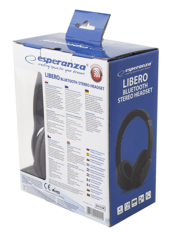 Kufje Esperanza EH163K, Wireless, të zeza