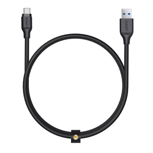 Kabllo Aukey, USB A / USB C, 1.2 m, e zezë
