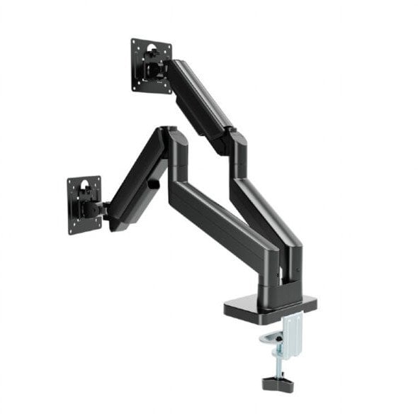 Krah tavoline për monitorë Gembird, dual 17"-32", VESA 75x75 100x100, i zi