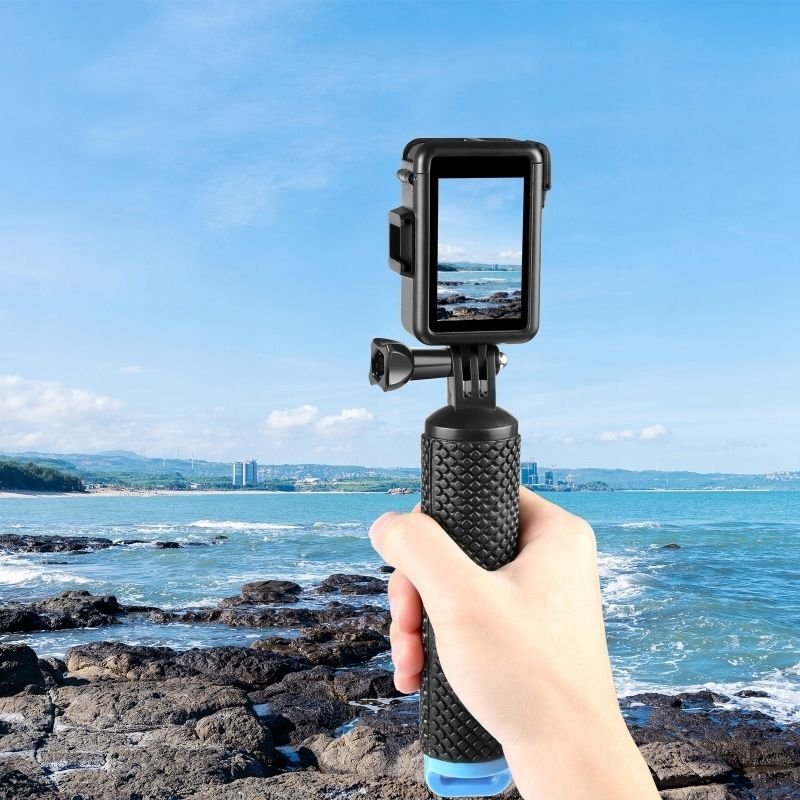 Рамка за монтирање Puluz PU883B за DJI Osmo Action 3 4, ABS, со cold shoe ISO, црна