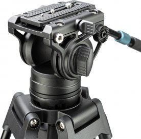 Tripod video Fotopro DV-3A, alumini, kokë fluide 360°, i zi