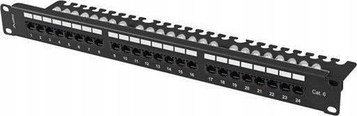 Patch panel Lanberg, 24 porta RJ45, Cat.6 UTP, 19" 1U, i zi