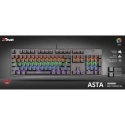 Tastierë mekanike Trust Gaming GXT 865 Asta, me drita RGB, me kabllo, e zezë