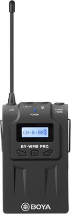 Mikrofon lavalier wireless BOYA BY-WM8 PRO, sistem UHF, për iPhone Android DSLR PC, i zi