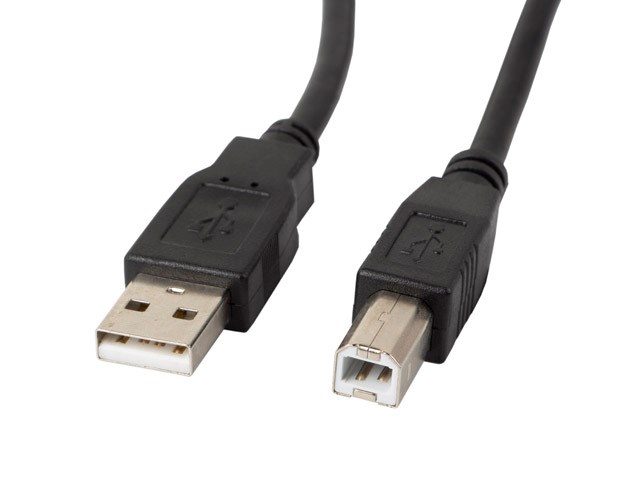 Kabllo USB Lanberg, USB-A në USB-B, 2.0, 0.5m, e zezë